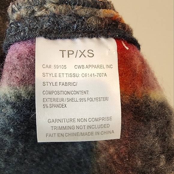 Charlie B Plaid Boulce Knit Coat Size XS - Picture 11 of 11